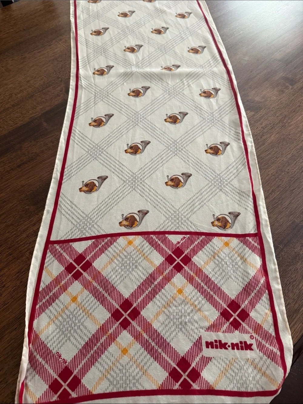 Nik Nik hunting dog and horn scarf